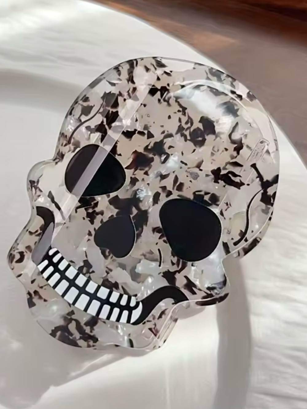 Goth Skull Skeleton Hair Claw Clip 3”